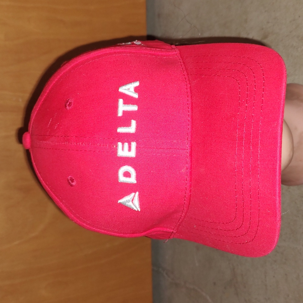 Delta Airlines White Red Blue Embroidered Widget Adjustable Baseball Cap…